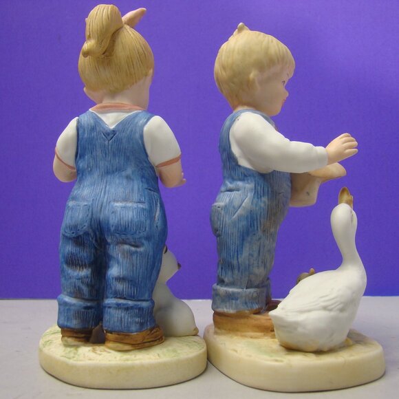 Vintage set of 1985 Denim Days #1509 and #1501 Pair Figurines Gathering kitten - Picture 10 of 16